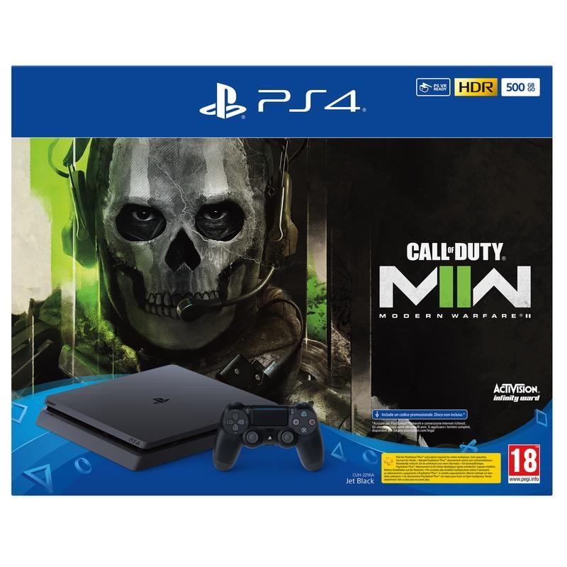 CONSOLE PLAYSTATION 4 PS4 500GB F CHASSIS NERO + GIOCO CALL OF DUTY MW