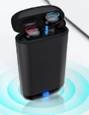 AURICOLARI CON POWERBANK Q66 TWS BLUETOOTH 5 NERO