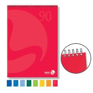 BLOCK NOTES A5 SPIRALATO 15x21 50 FOGLI (CONF. 5 PZ) 69586 - COLORI ASSORTITI