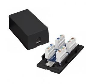 BOX DI GIUNZIONE IN PLASTICA PER UTP CAT. 6 NERO (NW-PBJU6-BK)