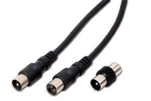 CAVO ANTENNA TV SPINA PRESA MASCHIOFEMMINA IEC 75 OHM - 2 MT (928) NERO
