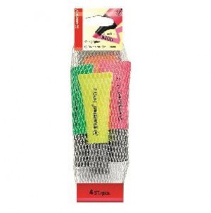 EVIDENZIATORI NEON CONF. RETINA DA 4 PZ (GIALLO, VERDE, ARANCIO, ROSA)