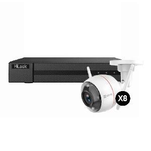 KIT SISTEMA DI SORVEGLIANZA NVR 16 CANALI HILOOK NVR-116MH-C (COMP. EZVIZ) + 8X TELECAMERE DA ESTERNO EZVIZ C3W PRO