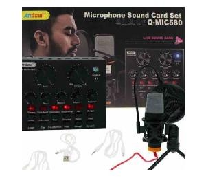 MICROFONO A CONDENSATORE Q-MIC580 SCHEDE AUDIO BLUETOOTH FILTRO ANTI-POP CON BASE