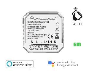 MODULO INTERRUTTORE 1 CANALE WI-FI CON MONITORAGGIO ENERGIA (AS-SM1E)
