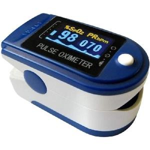 SATURIMETRO OXIMETRO A DITO CON DISPLAY - COLORE BLUBIANCO (LK87)