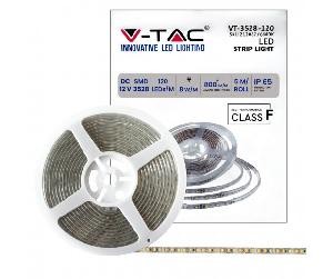 STRISCIA LED VT-3528 120LEDM 12V STRIP 5MT 8WM BIANCO FREDDO 6500K IP65 (212037)