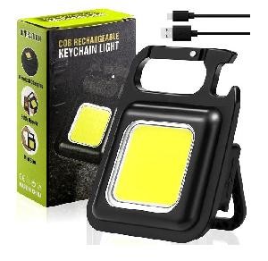 TORCIA MINI PORTACHIAVI RICARICABILE 1000 LUMEN CON 3 MODALITA DI ILLUMINAZIONE, LUCE TASCABILE CON STAFFA PIEGHEVOLE APRIBOTTIGLIE E BASE MAGNETICA (COB KEYCHAIN PM-50)